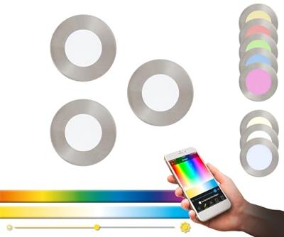 Eglo InbouwspotsFueva-C set van 3 x 8,5cm metaalgrijs - 32882