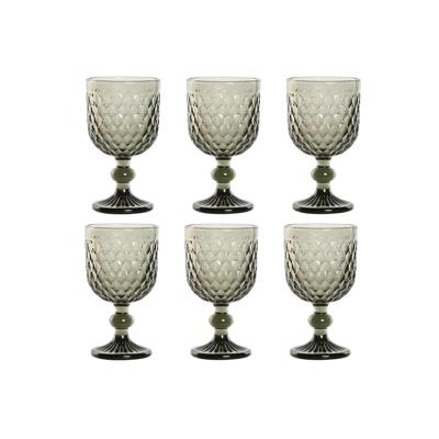 Set van bekers Home ESPRIT Grijs Kristal 240 ml (6 Stuks)
