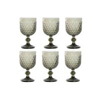 Set van bekers Home ESPRIT Grijs Kristal 240 ml (6 Stuks) - thumbnail