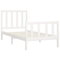 Bedframe massief hout wit 100x200 cm - thumbnail