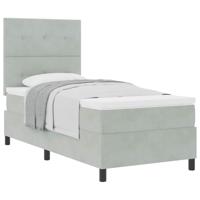Boxspringbed met matras Lichtgrijs 90 x 200 cm Stof - thumbnail