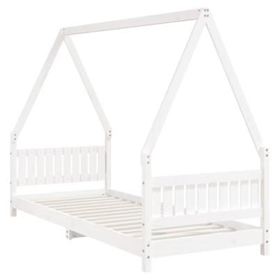 Kinderbedframe 80x200 cm massief grenenhout wit