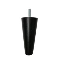 Meubelpoot zwart conisch 5,5 bij 5,5 cm en hoogte 12 cm van massief hout (M8) - thumbnail