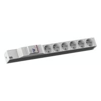 Bachmann 333.4065 19 inch Stekkerdoos voor patchkast 1 HE Geaarde contactdoos Overspanningsbescherming Grijs - thumbnail