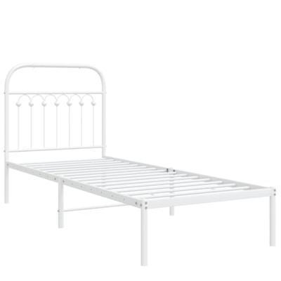 Bedframe met hoofdbord zonder matras metaal wit 75x190 cm