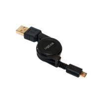 LogiLink CU0090 USB-kabel USB 2.0 USB-A stekker, USB-micro-B stekker 0.75 m Zwart Incl. oproller - thumbnail