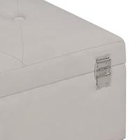 Bankje met opbergvak 105 cm fluweel grijs - thumbnail