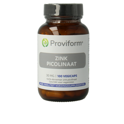 Proviform Zink picolinaat 30mg 100 Vegetarische capsules Proviform Zink picolinaat 30mg 100 Vegetarische capsules