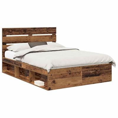 Bedframe met hoofdeinde Oudhout 150 x 200 cm Massief grenenhout