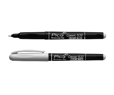 Pica 532/52 Permanent Pen | 1-2mm | Rond | Wit | 10 stuks - PI53252 Pica 532/52 Permanent Pen | 1-2mm | Rond | Wit | 10 stuks - PI53252