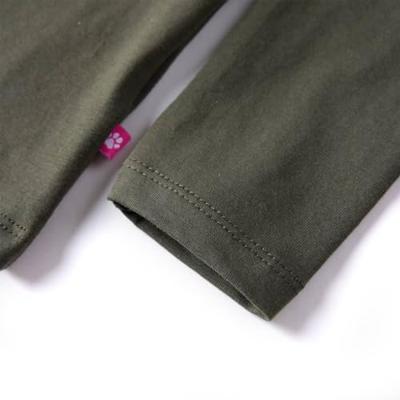 Kindershirt met lange mouwen dierenprint 116 kakikleurig Kindershirt met lange mouwen dierenprint 116 kakikleurig