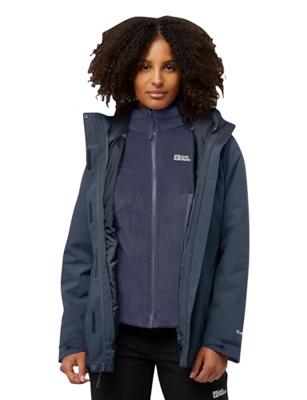 Jack wolfskin Rotwand 3 in 1 jas Dames Midnight Sky XS Jack wolfskin Rotwand 3 in 1 jas Dames Midnight Sky XS