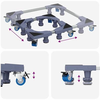 VidaXL Wasmachinebasis grijs 66 x 66 x 12 cm roestvrij staal VidaXL Wasmachinebasis grijs 66 x 66 x 12 cm roestvrij staal