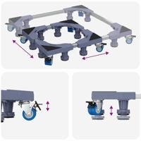 VidaXL Wasmachinebasis grijs 66 x 66 x 12 cm roestvrij staal - thumbnail