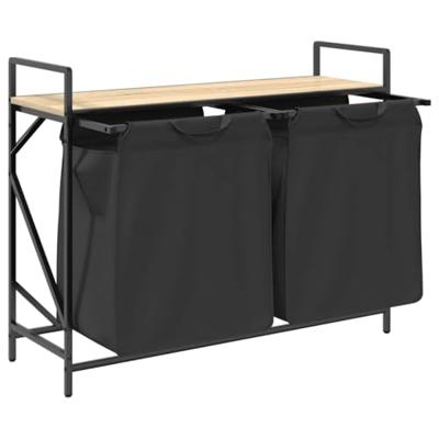 VidaXL Wasmand 2 vakken met plank sonoma eikenkleurig VidaXL Wasmand 2 vakken met plank sonoma eikenkleurig