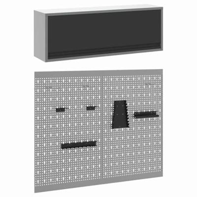 VidaXL Gereedschapskast set met plank 3 pcs zwart gepoedercoat staal