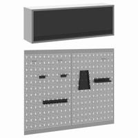 VidaXL Gereedschapskast set met plank 3 pcs zwart gepoedercoat staal - thumbnail