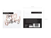 Happy Birthday Servetten Wit/Rosé Goud - 20 Stuks - thumbnail