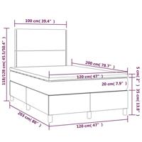 Boxspring met matras fluweel donkerblauw 120x200 cm - thumbnail