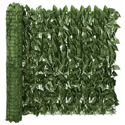 VidaXL Balkonscherm met donkergroene bladeren 600x75 cm VidaXL Balkonscherm met donkergroene bladeren 600x75 cm