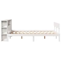 Bed met boekenkast zonder matras grenenhout wit 140x190 cm - thumbnail