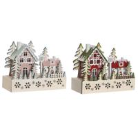Kerstversiering DKD Home Decor Rood Roze 21 x 9,5 x 19 cm (2 Stuks) - thumbnail