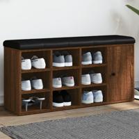 Schoenenbank 102x32x50 cm bewerkt hout bruin eikenkleur - thumbnail