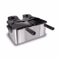 Inventum GF461 friteuse Frituurpan 5 l Dubbel Zwart, Roestvrijstaal Vrijstaand 3600 W - thumbnail