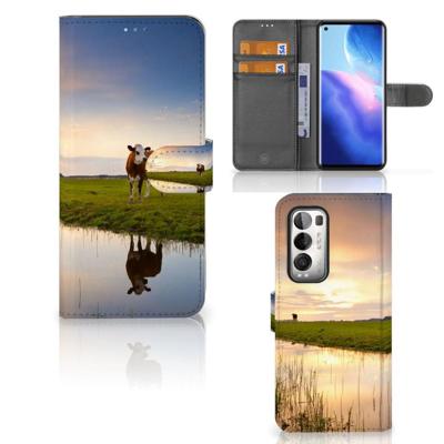OPPO Find X3 Neo 5G | Telefoonhoesje | Met pasjeshouder | Koe OPPO Find X3 Neo 5G | Telefoonhoesje | Met pasjeshouder | Koe