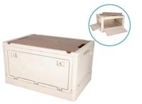 Norländer krat met houten deksel - off-white - 33 L - inklapbaar en stapelbaar - thumbnail