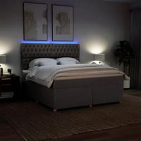 Boxspring met matras stof taupe 180x200 cm - thumbnail