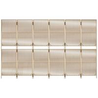Kamerscherm 6 panelen poly rattan beige - thumbnail