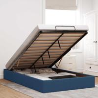 Bedframe zonder matras 120x190 cm stof blauw - thumbnail