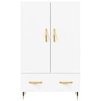 Hoge kast 69,5x31x115 cm bewerkt hout wit - thumbnail