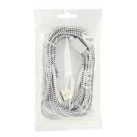 Geweven Nylon stijl micro 5 pin USB data transfer / laad kabel voor samsung galaxy s iv / i9500 / s iii / i9300 / note ii / n7100 / nokia / htc / blac - thumbnail