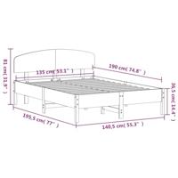 Bedframe zonder matras massief grenenhout wasbruin 135x190 cm - thumbnail