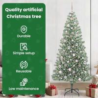 VidaXL Kunstmatige kerstboom sneeuw gevlochten met led licht 210 cm - thumbnail