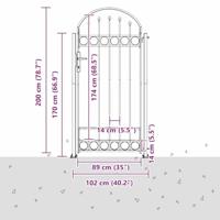 VidaXL Afrasteringspaal met slot grijs 200 x 88 x 14 cm staal - thumbnail