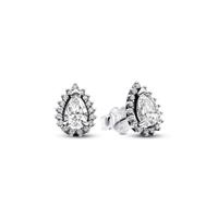 Pandora 292834C01 Oorknoppen Sparkling Pear Halo zilver-zirconia wit - thumbnail