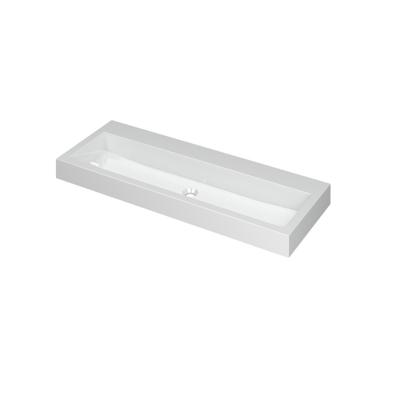 INK Momento Wastafel Polystone Zonder Kraangat - 1200x450x90 mm - Glans Wit