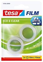 tesa 57046-00000-01 tesafilm Eco & Clear Transparant (l x b) 10 m x 15 mm 2 stuk(s) - thumbnail