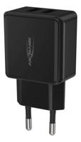 Ansmann HomeCharger HC212 USB-oplader 12 W 2x USB-A Zwart Binnen - thumbnail