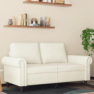 Tweezitsbank 120 cm fluweel crèmekleurig