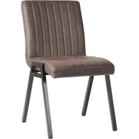 LABEL51 Eetkamerstoel Matz - Antraciet - Microfiber - Black Frame - thumbnail