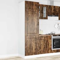 Keukenkast Kalmar bewerkt hout gerookt eikenkleurig - thumbnail