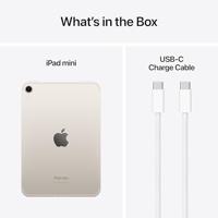 Apple iPad mini (A17 Pro): 8,3‑inch Liquid Retina-display, 128 GB, wifi 6E + 5G mobiel internet, 12‑MP camera aan de voorkant/12‑MP camera aan de achterkant, Touch ID – Sterrenlicht - thumbnail