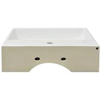 Wastafel met kraangat wit 76x42,5x14,5 cm kermiek - thumbnail