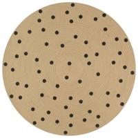 VidaXL Vloerkleed handgemaakt met print polkadot 90 cm jute - thumbnail