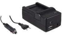4-in-1 acculader voor Canon NB-6L accu - compact en licht - laden via stopcontact, auto, USB en Powerbank - thumbnail