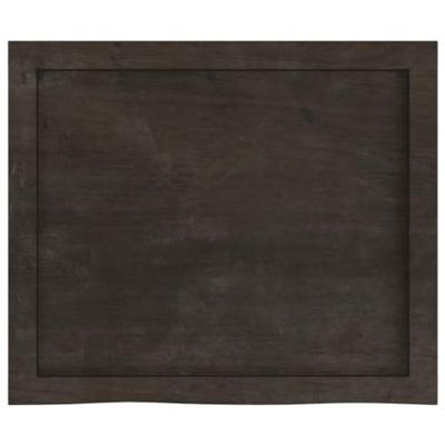 VidaXL Wastafelblad 60x50x(2-4) cm behandeld massief hout donkerbruin